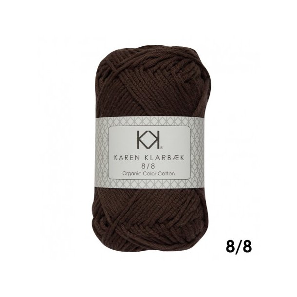 Karen Klarbk - 8/8 kologisk Bomuldsgarn - Chocolate 1011 - 50g 