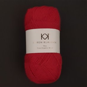 Karen Klarbk - Fine Pure Organic Wool uldgarn - Christmas Red 2518 - 50g