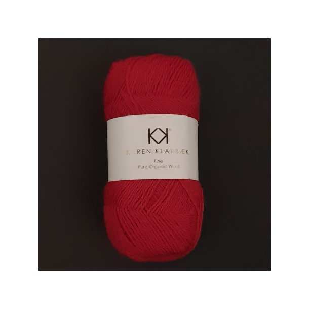 Karen Klarbk - Fine Pure Organic Wool uldgarn - Christmas Red 2518 - 50g