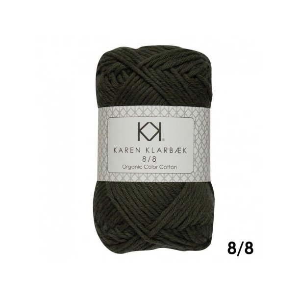 Karen Klarbk - 8/8 kologisk Bomuldsgarn - Dark Kombu Green 1013 - 50g 