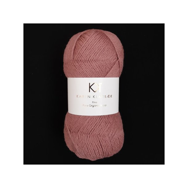 Karen Klarbk - Fine Pure Organic Wool uldgarn - Dark Rose 2501 - 50g