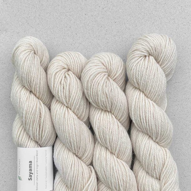 Pascuali - Sayama - lama/hjlandsuld garn - Ecru 308 - 50g