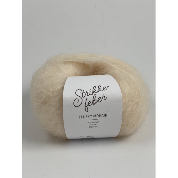 Strikkefeber - Fluffy Mohair - Mohair/uld garn - Elfenben 073 - 50g