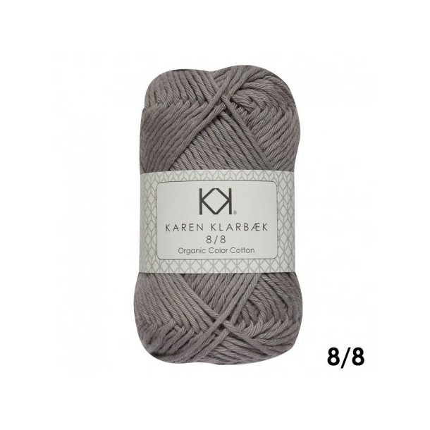 Karen Klarbk - 8/8 kologisk Bomuldsgarn - Frost Grey 1015 - 50g 