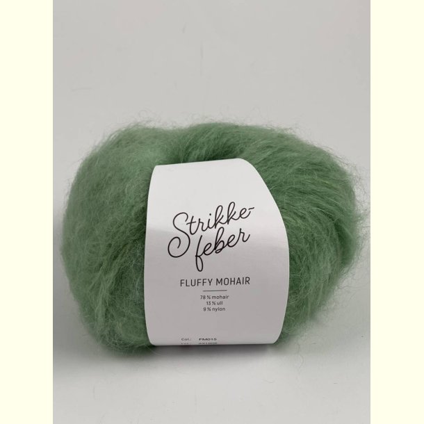 Strikkefeber - Fluffy Mohair - Mohair/uld garn - Green Tea 015 - 50g