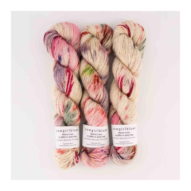 Cowgirl Blues - Merino Linen Gradient - Merinould og hrgarn - "Happy Days" - 100g