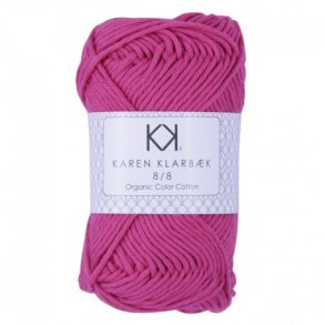 Karen Klarbk - 8/8 kologisk Bomuldsgarn - Hot Pink 1021 - 50g 