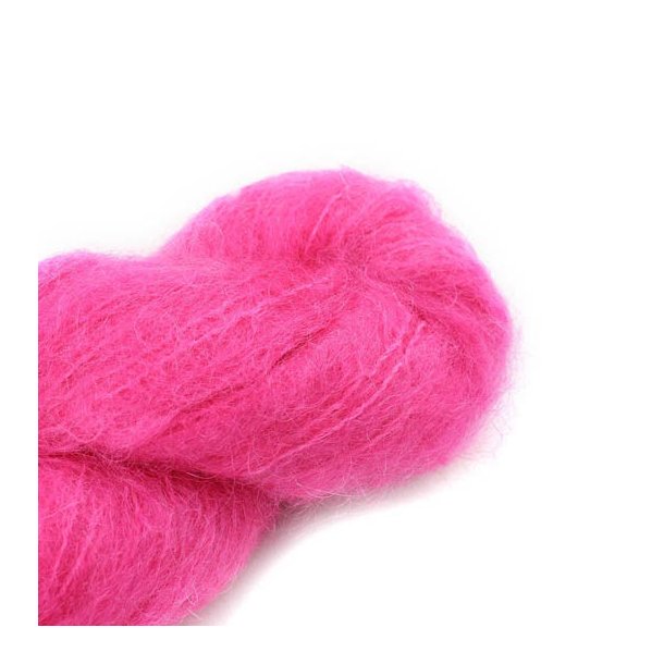Cowgirlblues - Fluffy Mohair garn Solids - Hot Pink - 100g