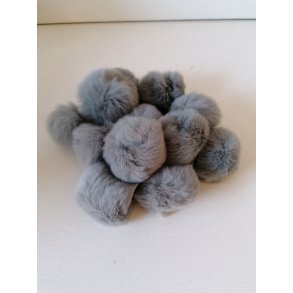Pom pom i kaninhr - 6cm - Gr