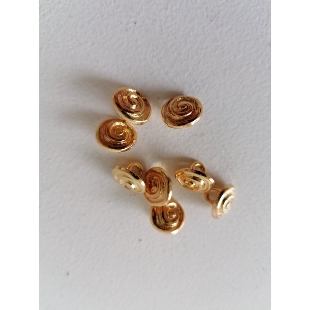 Guld knap "Snegl" - 10mm
