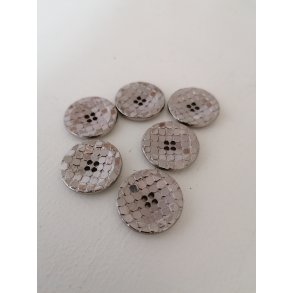 Slvfarvet knap - 4-hul - 20mm
