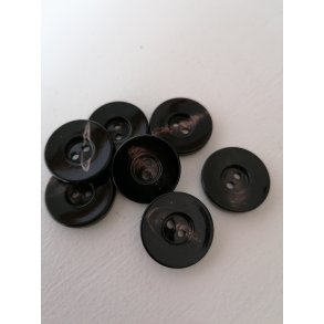 Sort knap - 2-hul - 20mm