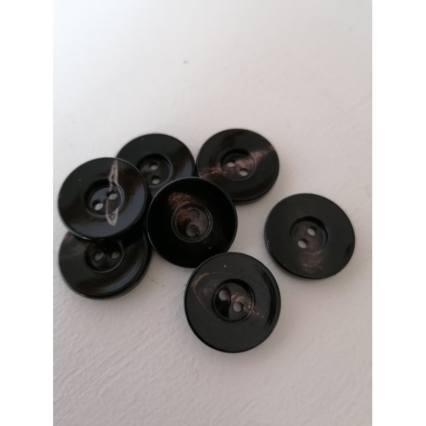 Sort knap - 2-hul - 20mm