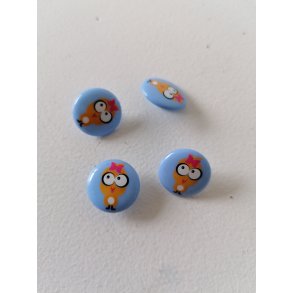 Bl knap m/gult ansigt - 15mm