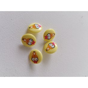 Gul knap m/gult ansigt - 14mm