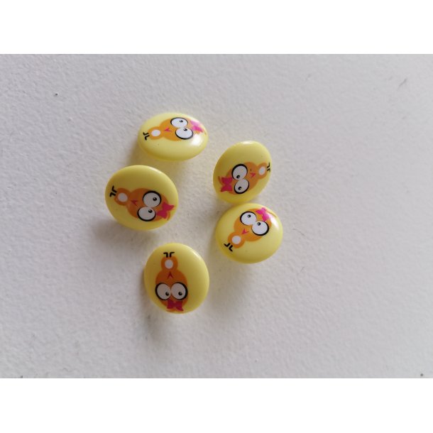 Gul knap m/gult ansigt - 14mm