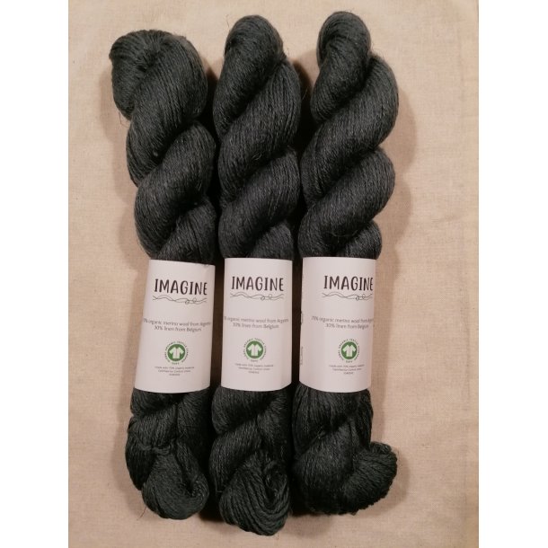 Imagine Wool - Merino Linen - hr/merino uldgarn - Mrkegr - 50g
