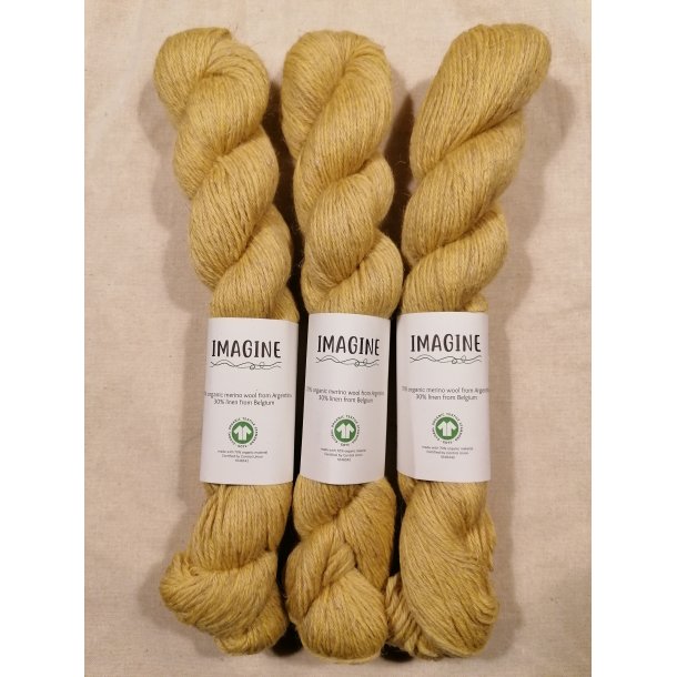 Imagine Wool - Merino Linen - hr/merino uldgarn - Gul - 50g