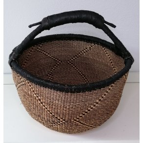 Rund Bolgakurv - ca.  40cm - Traditionel Natur/Sort