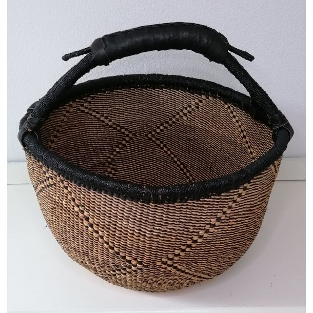 Rund Bolgakurv - ca.  40cm - Traditionel Natur/Sort