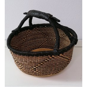 Rund Bolgakurv - ca.  28cm - Traditionel Natur/Sort