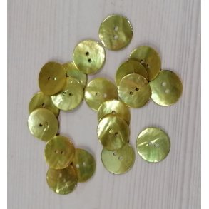 Perlemorsknap 20mm - Gul Fv. 18