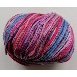 Plassard - Norea - Bomuld/Viscose garn - Bl/Pink (34) - 50g