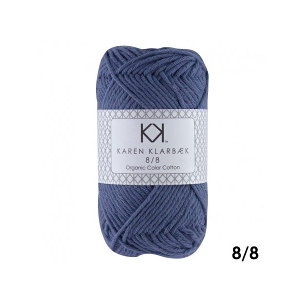 Karen Klarbk - 8/8 kologisk Bomuldsgarn - Jeans Blue 1001 - 50g 