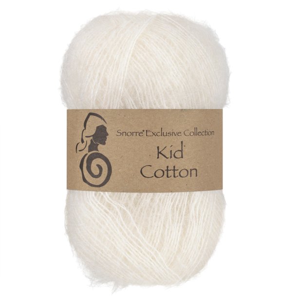 Viking Garn - Kid Cotton - Mohair og bomuldsgarn - Hvid 700 - 25g