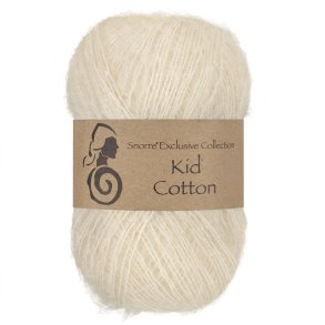 Viking Garn - Kid Cotton - Mohair og bomuldsgarn - Naturhvid 702 - 25g