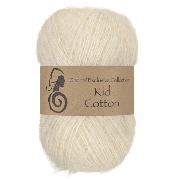 Viking Garn - Kid Cotton - Mohair og bomuldsgarn - Naturhvid 702 - 25g