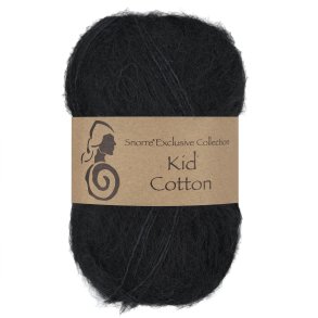 Viking Garn - Kid Cotton - Mohair og bomuldsgarn - Sort 703 - 25g