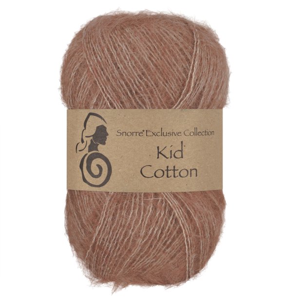 Viking Garn - Kid Cotton - Mohair og bomuldsgarn - Mellembrun 709 - 25g