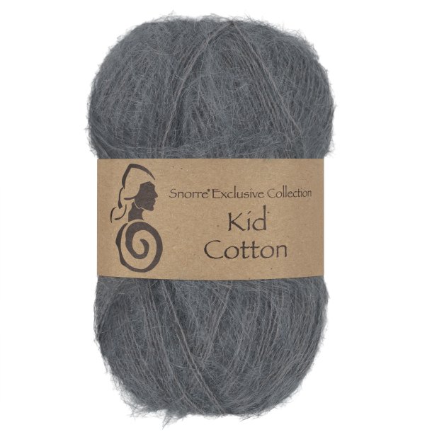 Viking Garn - Kid Cotton - Mohair og bomuldsgarn - M�rk gr� 715 - 25g