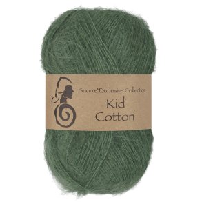 Viking Garn - Kid Cotton - Mohair og bomuldsgarn - Gr�n 734 - 25g
