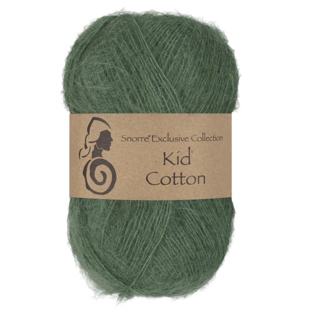 Viking Garn - Kid Cotton - Mohair og bomuldsgarn - Gr�n 734 - 25g