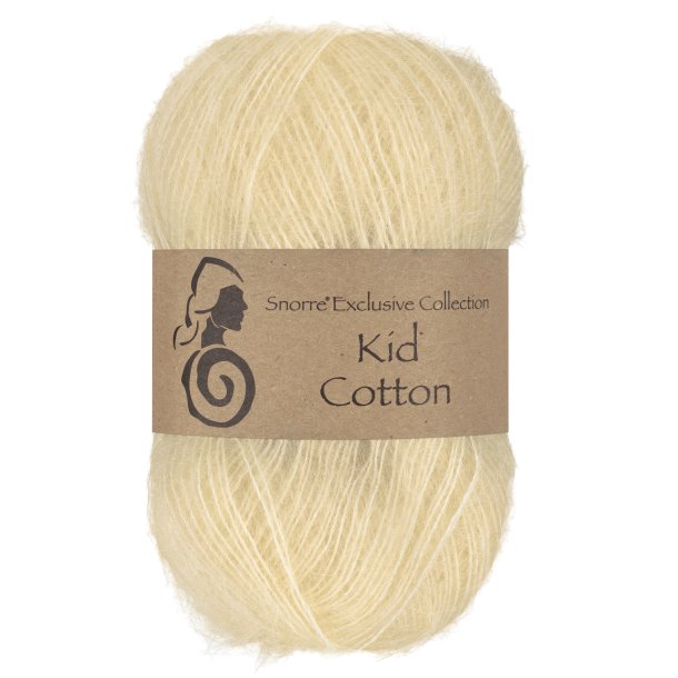 Viking Garn - Kid Cotton - Mohair og bomuldsgarn - Lys gul 740 - 25g