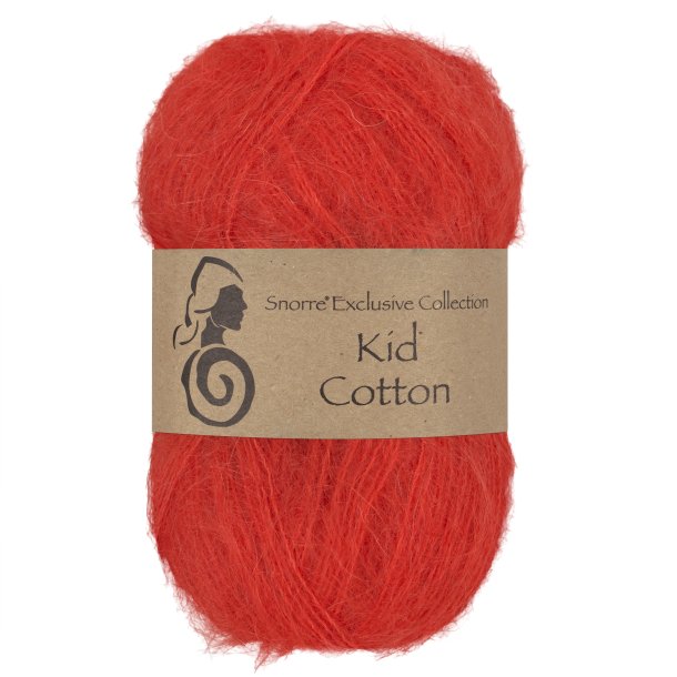 Viking Garn - Kid Cotton - Mohair og bomuldsgarn - Tomat r�d 752 - 25g