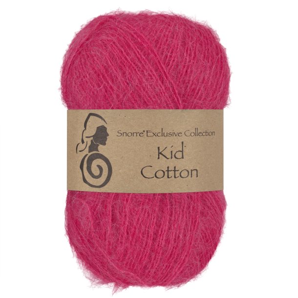 Viking Garn - Kid Cotton - Mohair og bomuldsgarn - Hindb�r 762 - 25g