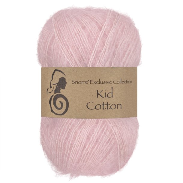 Viking Garn - Kid Cotton - Mohair og bomuldsgarn - Lys rosa 764 - 25g
