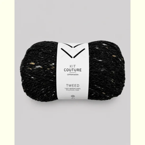 Kit Couture - Tweed - Merinould garn - Sort 520 - 50g