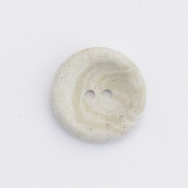 Knap 2-hul - Hvid/Natur - 25mm - Recycled
