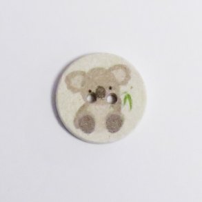 Knap 2-hul - Koala/Natur - 18mm - Recycled