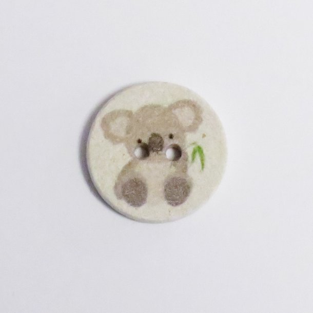 Knap 2-hul - Koala/Natur - 18mm - Recycled