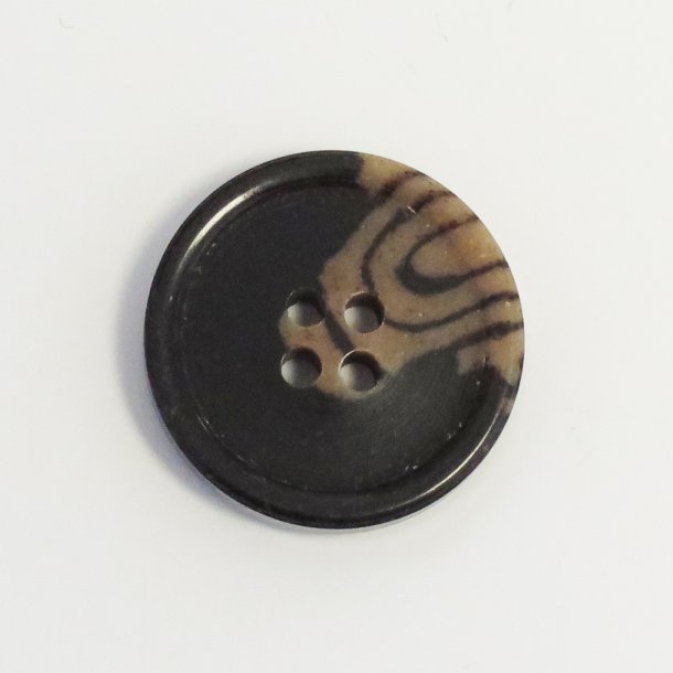 Knap 4-hul - Brun/Beige - 23mm - Recycled