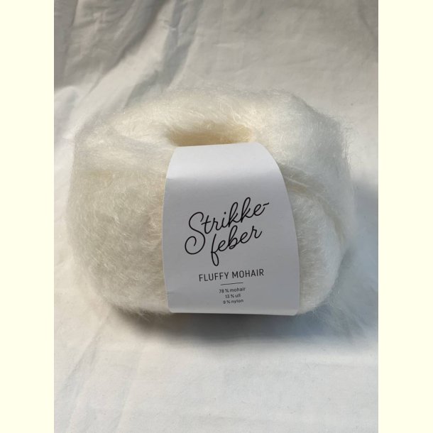 Strikkefeber - Fluffy Mohair - Mohair/uld garn - Kokos 001 - 50g
