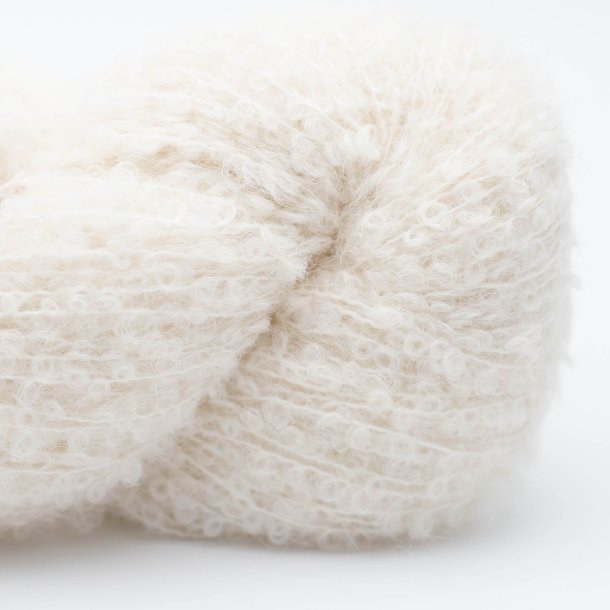 Kremke Soul Wool - Alpaka Boucl&eacute; uldgarn - Natural White (01) - 50g