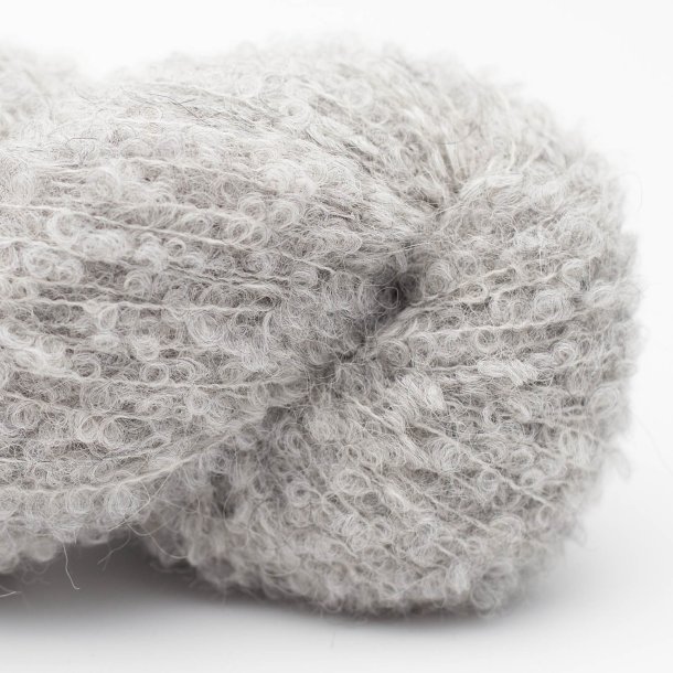 Kremke Soul Wool - Alpaka Boucl&eacute; uldgarn - Light Grey (25) - 50g