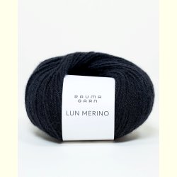 Rauma - Lun Merino - Merino uldgarn - Sort 25678 - 25g