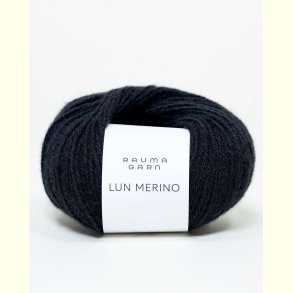 Rauma - Lun Merino - Merino uldgarn - Sort 25678 - 25g